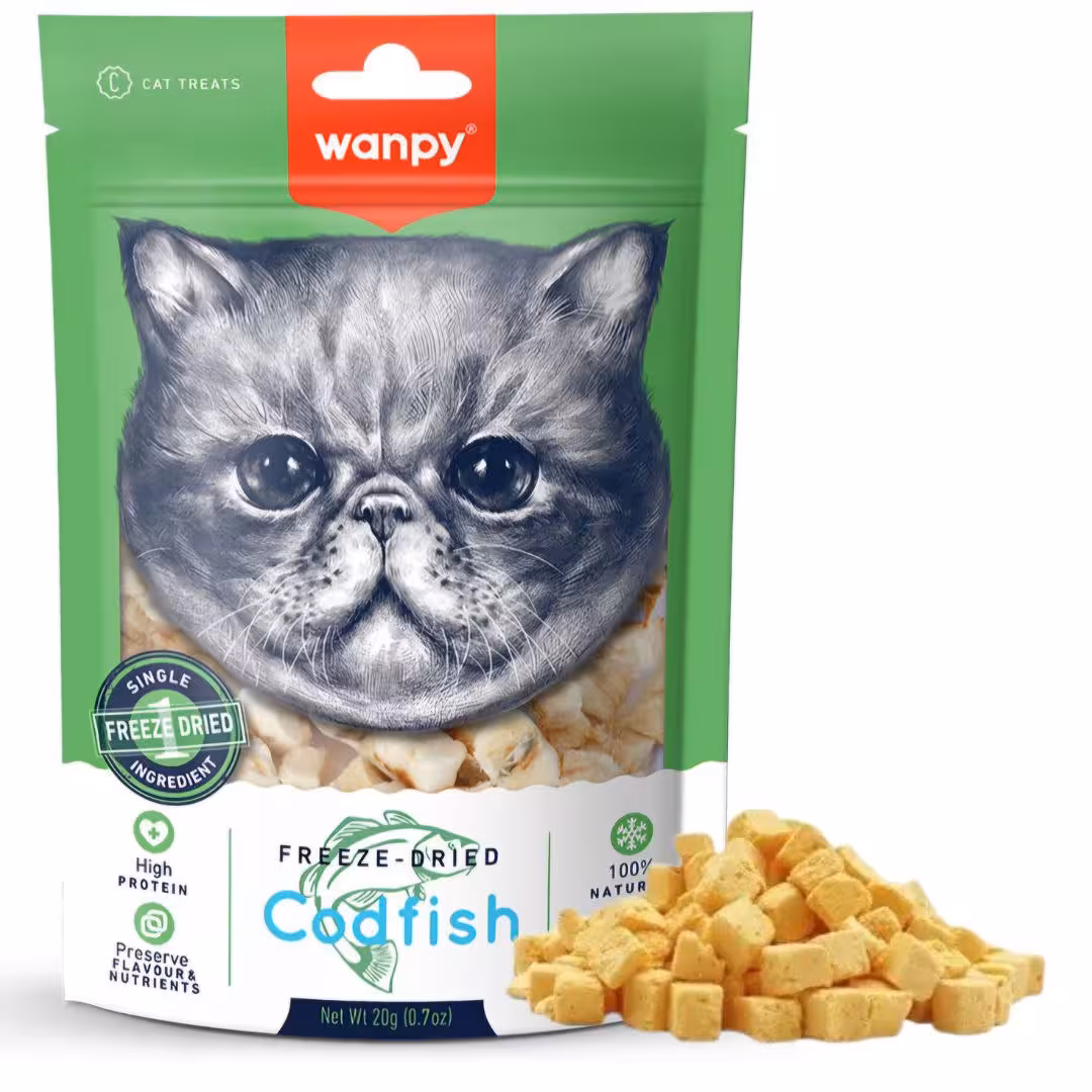 تشویقی گربه ونپی طعم ماهی کاد مدل Freeze Dried