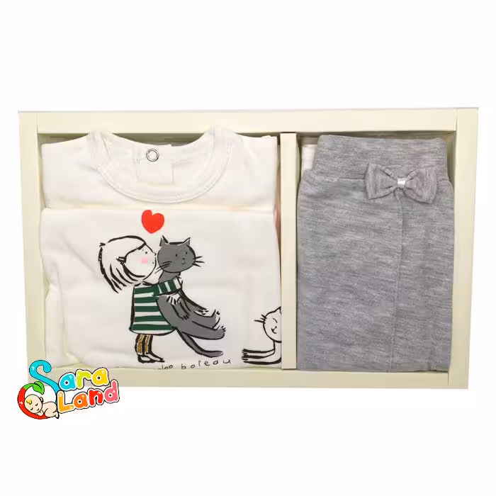 ست 5 تکه نوزادی دانالو Danaloo طرح دختر و گربه