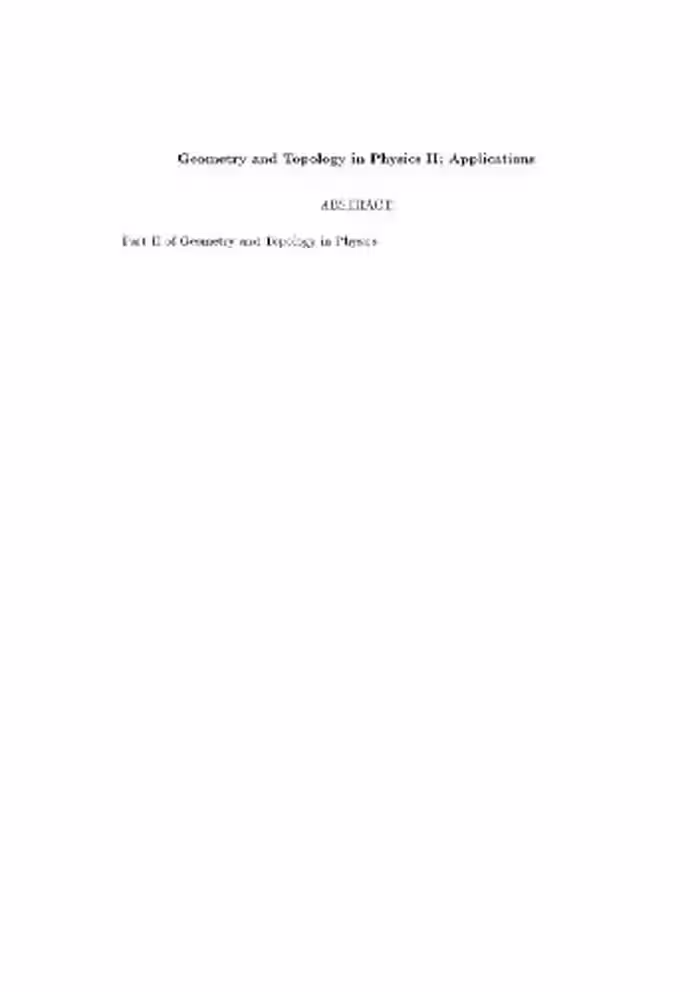 خرید و دانلود نسخه کامل کتاب Geometry and topology in physics 2: Applications