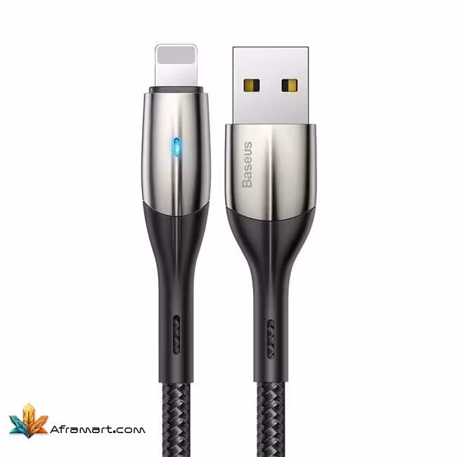 کابل تبدیل USB به لایتنینگ باسئوس طول 1 متر مدل HORIZONTAL-CALSP-B1