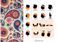 دستمال سر کوهنوردی طرح ترمه