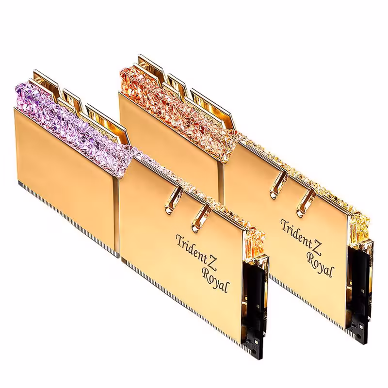 رم کامپیوتر DDR4 دوکاناله جی اسکیل مدل TridentZ Royal Gold با ظرفیت 64 گیگابایت