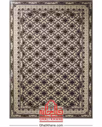 گلیم فرش ماشینی ساوین کد 7409 نقره ای