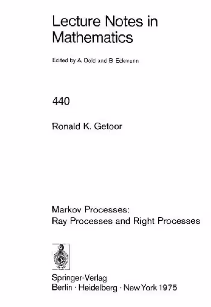 خرید و دانلود نسخه کامل کتاب Markov Processes: Ray Processes and Right Processes