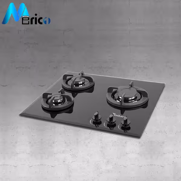 گاز رومیزی میلان کد G31 سه شعله شیشه