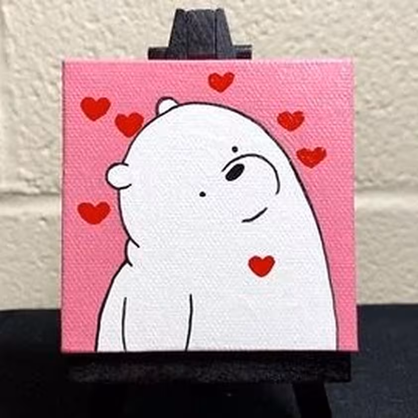 تابلو نقاشی  طرح  خرس we bare bears  (ابعاد 10 در 10)