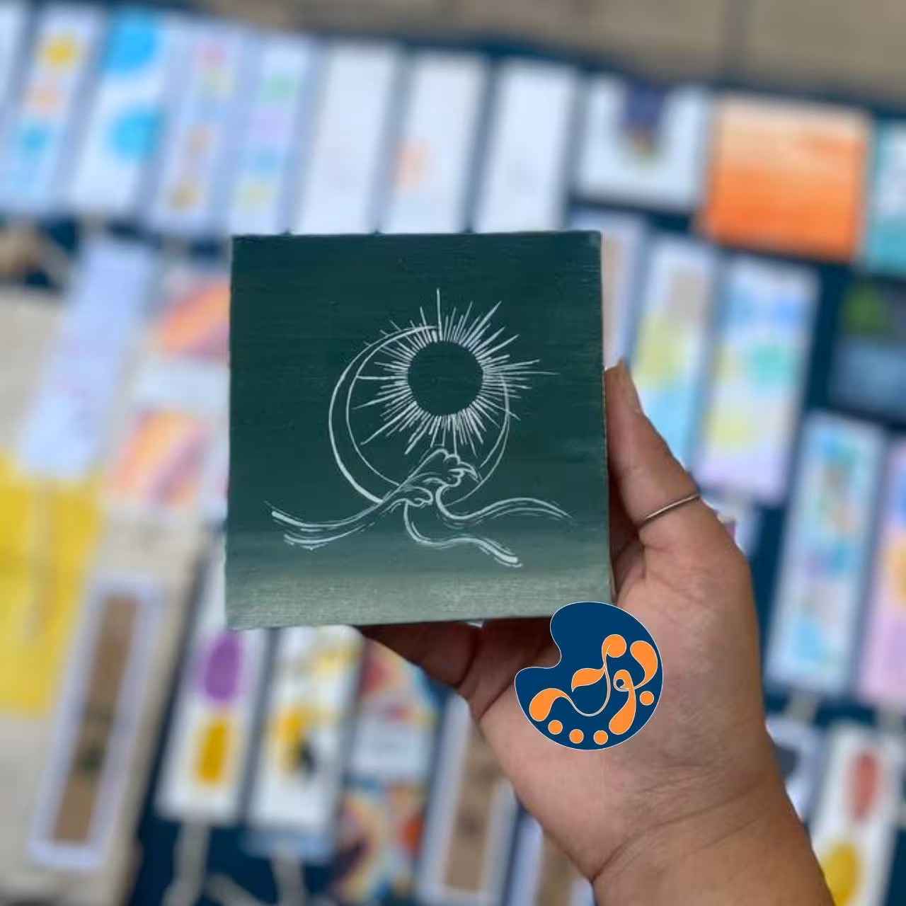 تابلو نقاشی موج رنگ اکریلیک ، کد ECon01.2 (ابعاد 10 در 10 ) بومچه