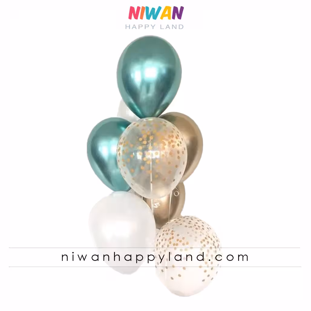 پک بادکنک سبز طلایی 8عددی