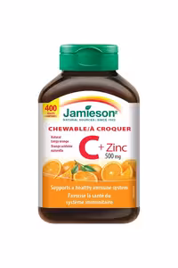 قرص جویدنی ویتامین C و زینک Jamieson - بسته 400 عددی