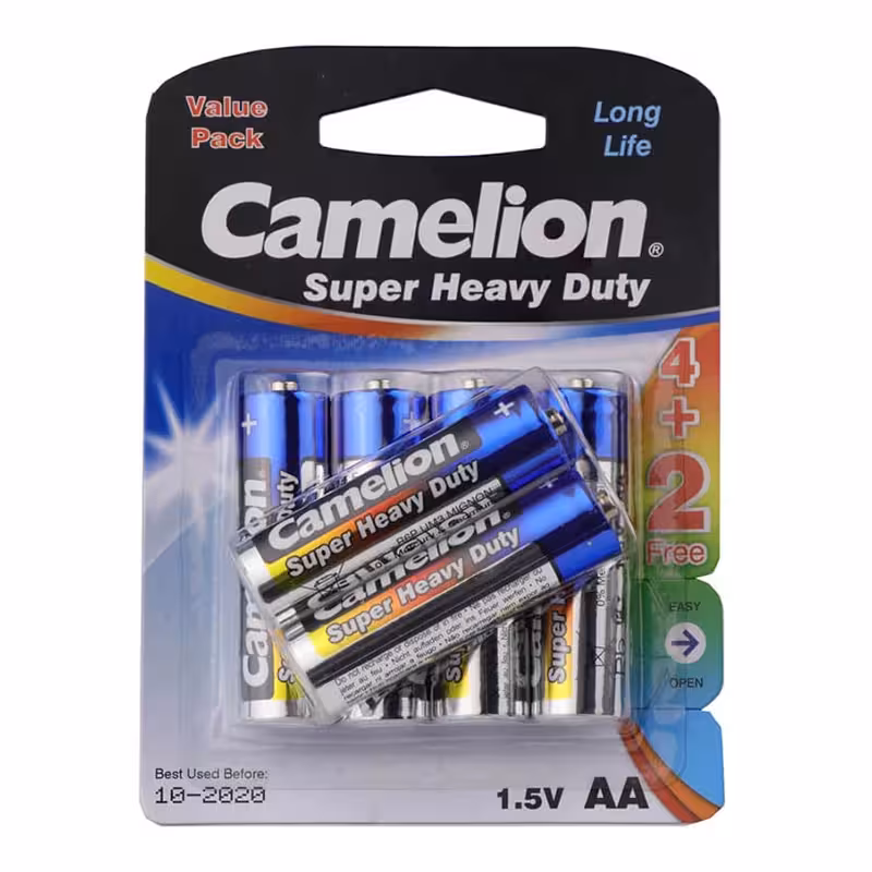 باتری قلمی کملیون مدل Super Heavy Duty بسته 6 عددی