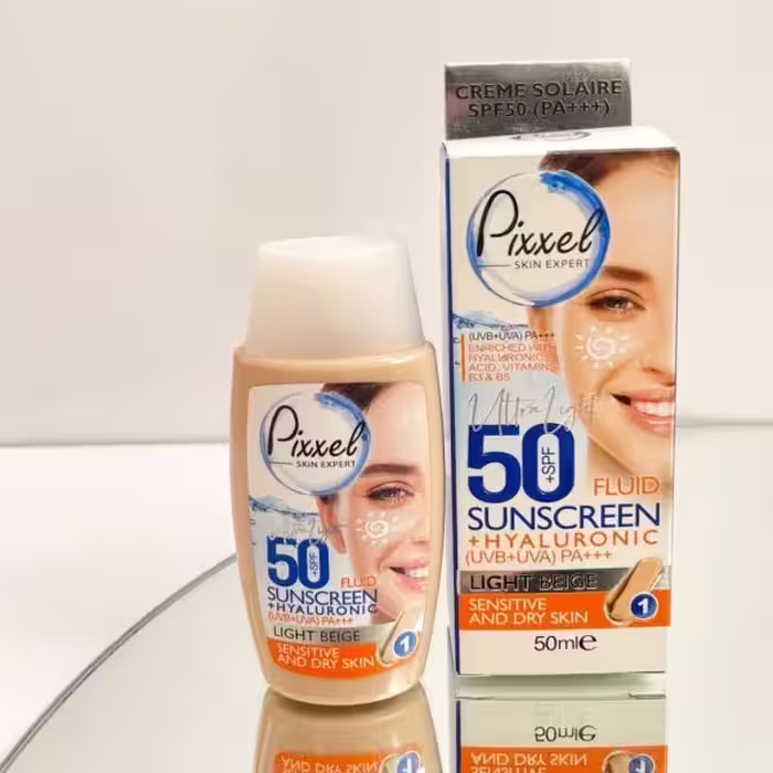 کرم ضد افتاب پیکسل پوست خشک و حساس 50 میل SPF50 رنگ بژ روشن