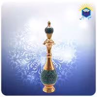 تنگ صراحی مس و فیروزه کوب 35 سانت