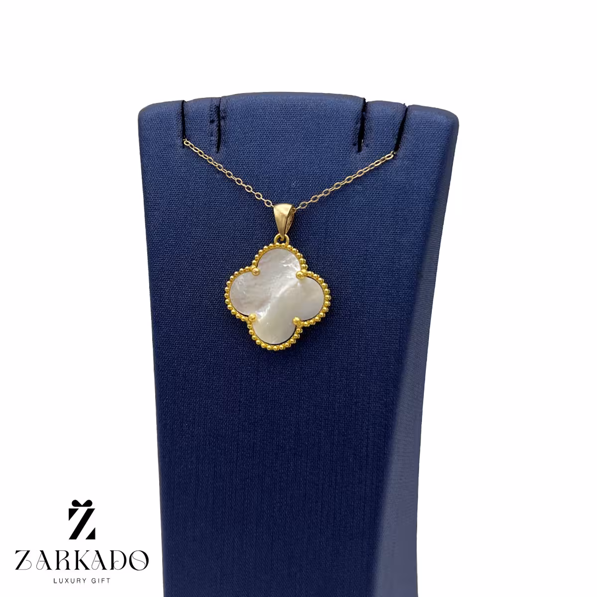 پلاک طلا ونکلیف با سنگ سفید کد P9868