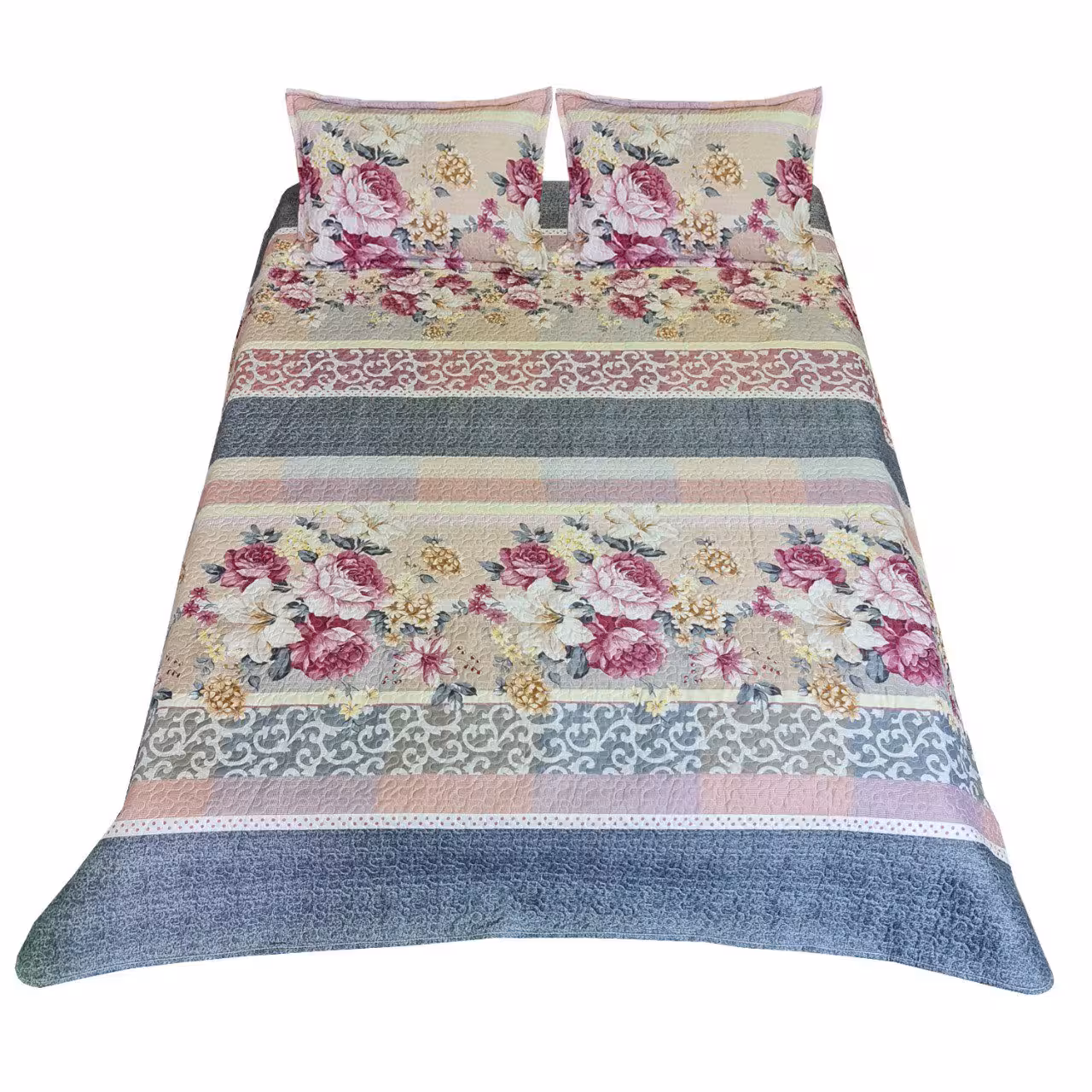 روتختی پنبه دوزی سندس طرح الیکا دو نفره 3 تکه