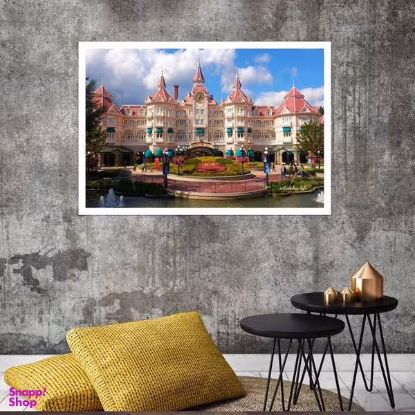 تابلو بکلیت طرح منظره شهر دیزنی لند فلوریدا مدل قاب شاسی W-s8032