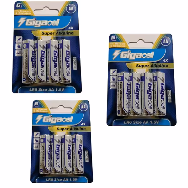 باتری قلمی 12 عددی کارتی سوپر آلکالاین گیگاسل