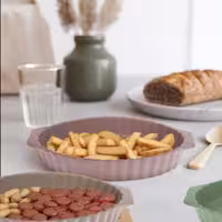 سینی سرامیکی بومی مدل لازانیا بیضی مات