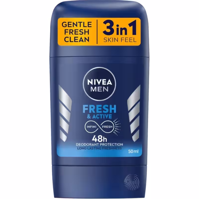 استیک دئودورانت آقایان نیوا فرش اکتیو Nivea Fresh Active حجم 50 میلی لیتر