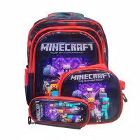کوله پشتی سه تکه برزنتی برجسته ماینکرفت Minecraft متنوع