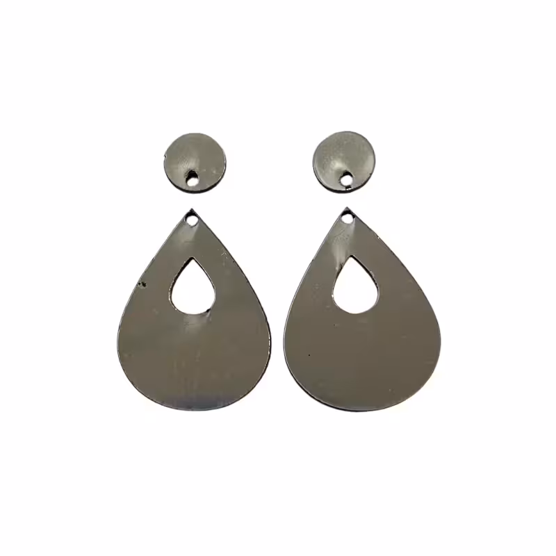 مولتی استایل نقره ای گوشواره اشک تو خالی 4*2/6 سانت