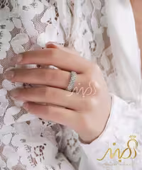 💍حلقه جواهری پرنس سه رج- ظریف و زیبا نقره عیار 925(R_1036)