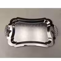 سینی مستطیل متوسط دالبر دسته نقره ای Diamond ریور کد 7216