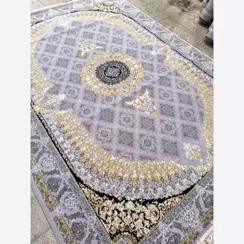 فرش ماشینی کاشان 6متری بی سی اف طرح عارف نقره ای (باارسال رایگان)