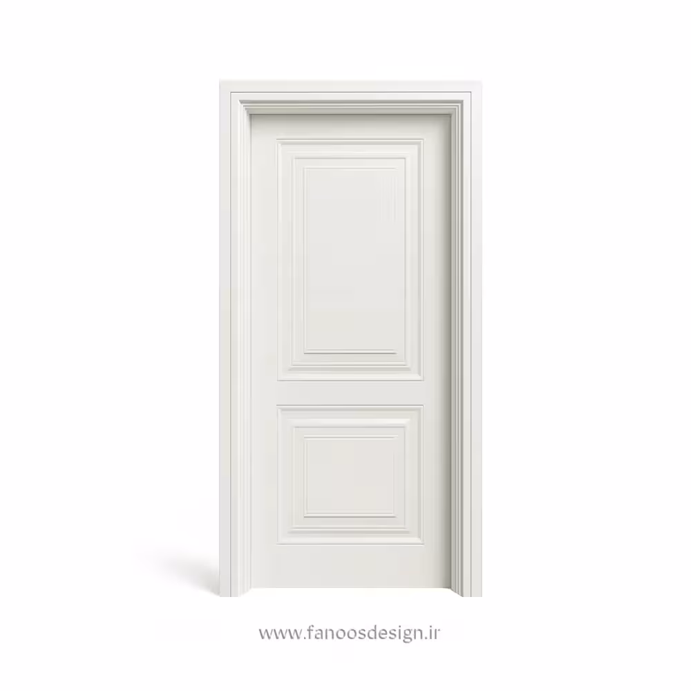 درب MDF سفید کلاسیک مدل دور قاب کد 30274
