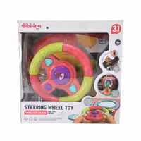 اسباب بازی فرمان ماشین موزیکال و چراغ دار چسبان دارای پایه مدل 3in1