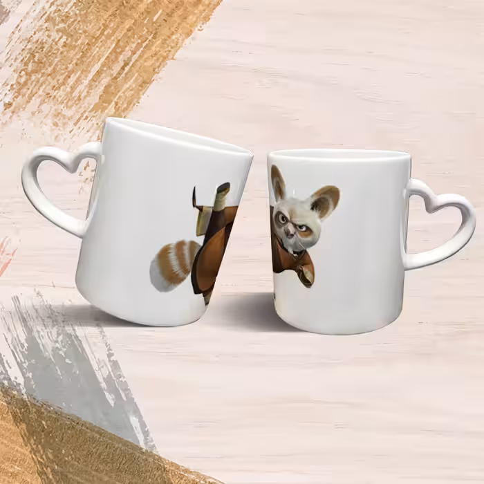 ماگ مدل دسته قلبی طرح پاندا کنگ فو کار کد 56