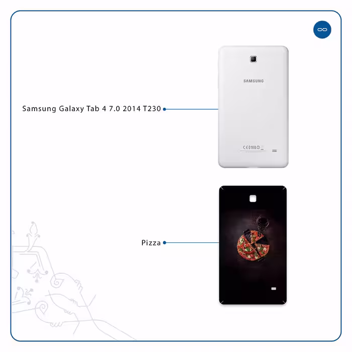 برچسب پوششی ماهوت مدل Pizza مناسب برای تبلت سامسونگ Galaxy Tab 4 7.0 2014 T230