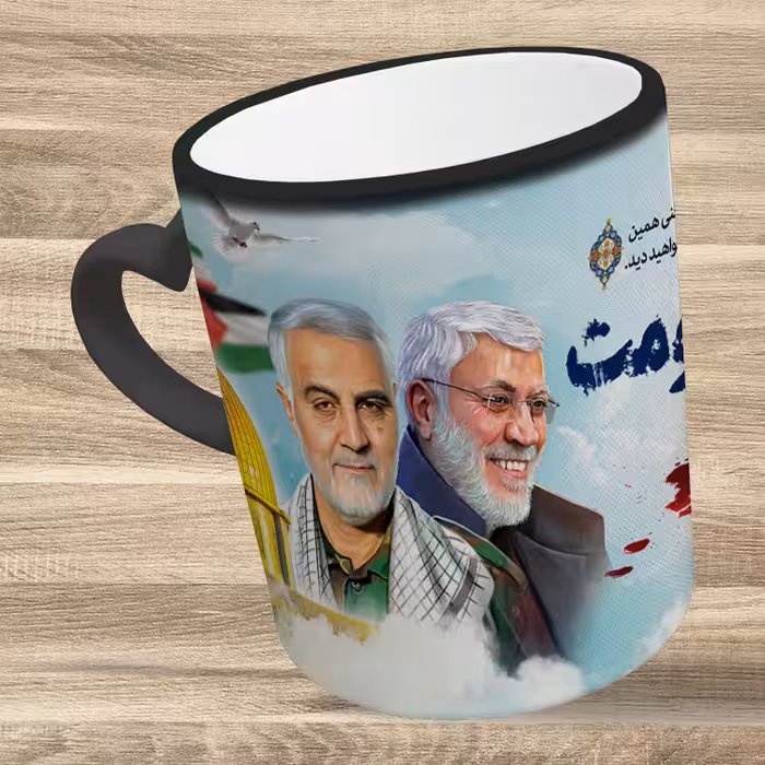 ماگ حرارتی مدل دسته قلبی طرح سردار سلیمانی کد 83