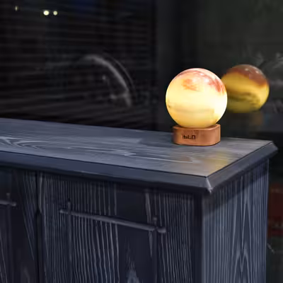 آباژور سنگ نمک ایبلو مدل رومیزی طرح ماه