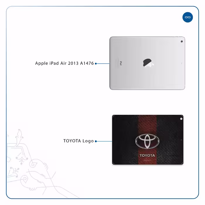 برچسب پوششی ماهوت مدل TOYOTA-Logo مناسب برای تبلت اپل iPad Air 2013 A1476
