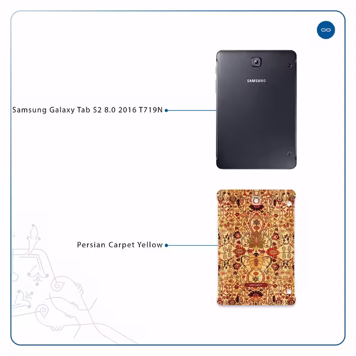 برچسب پوششی ماهوت مدل Iran-Carpet2 مناسب برای تبلت سامسونگ Galaxy Tab S2 8.0 2016 T719N