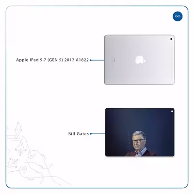 برچسب پوششی ماهوت مدل Bill Gates مناسب برای تبلت اپل iPad 9.7 (GEN 5) 2017 A1822
