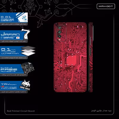 برچسب پوششی ماهوت مدل Red-Printed-Circuit-Board-FullSkin مناسب برای گوشی موبایل شیائومی Redmi Note 9 4G