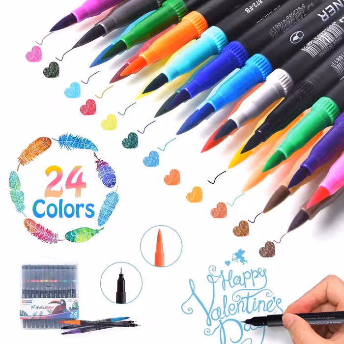ماژیک آبرنگی اسکای گلوری مدل Fine Liner بسته 24 عددی