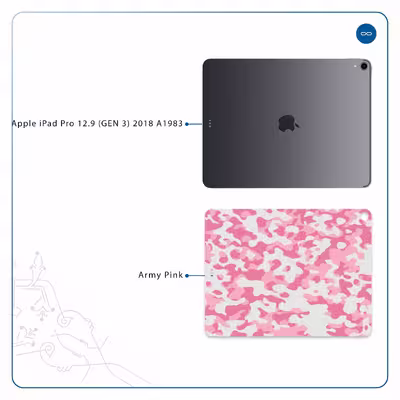 برچسب پوششی ماهوت مدل Army-Pink مناسب برای تبلت اپل iPad Pro 12.9 (GEN 3) 2018 A1983