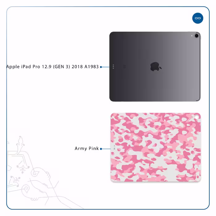 برچسب پوششی ماهوت مدل Army-Pink مناسب برای تبلت اپل iPad Pro 12.9 (GEN 3) 2018 A1983