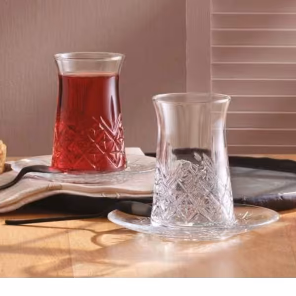 ست استکان و نعلبکی 12 پارچه پاشاباغچه مدل تایملس کد 96991