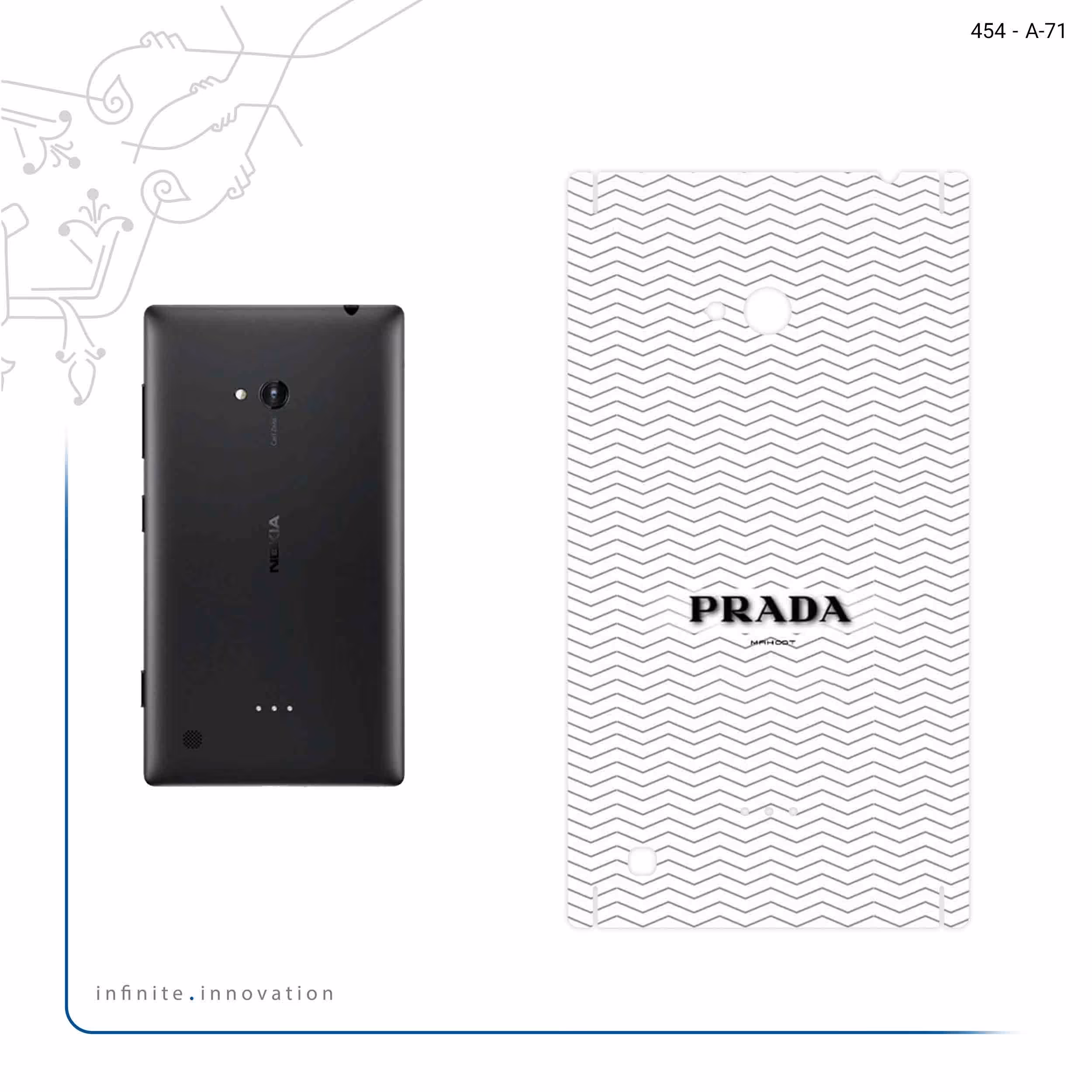 برچسب پوششی ماهوت مدل Prada مناسب برای گوشی موبایل نوکیا Lumia 720