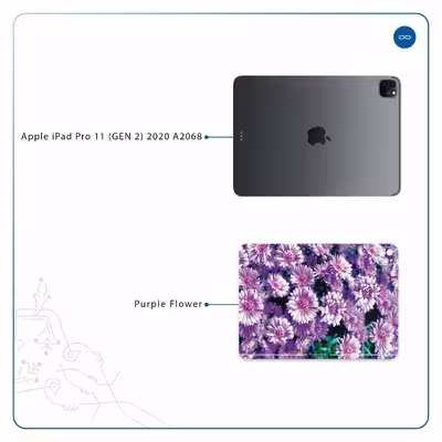برچسب پوششی ماهوت مدل Purple-Flower مناسب برای تبلت اپل iPad Pro 11 (GEN 2) 2020 A2068