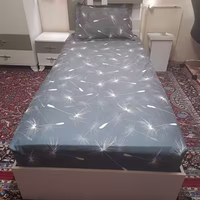 سرویس ملحفه مدل کشدار ni08061 طرح قاصدک کد 100 یک نفره دو تکه