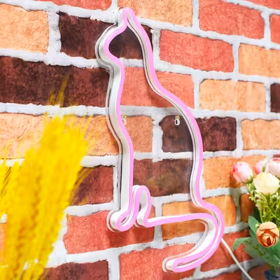 چراغ نئونی دیواری طرح گربه کد 03