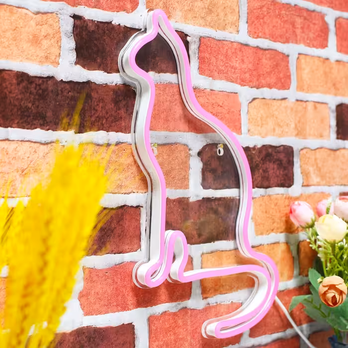 چراغ نئونی دیواری طرح گربه کد 03