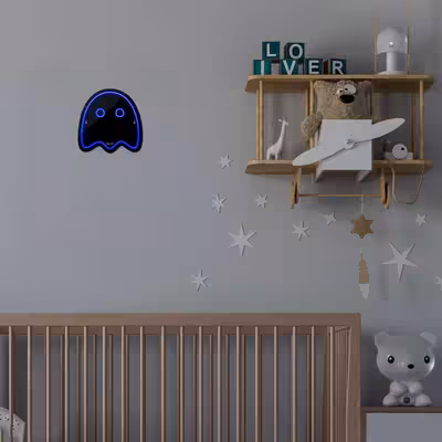 چراغ دیواری نئون دیزاین طرح Packman-2-BL_BL