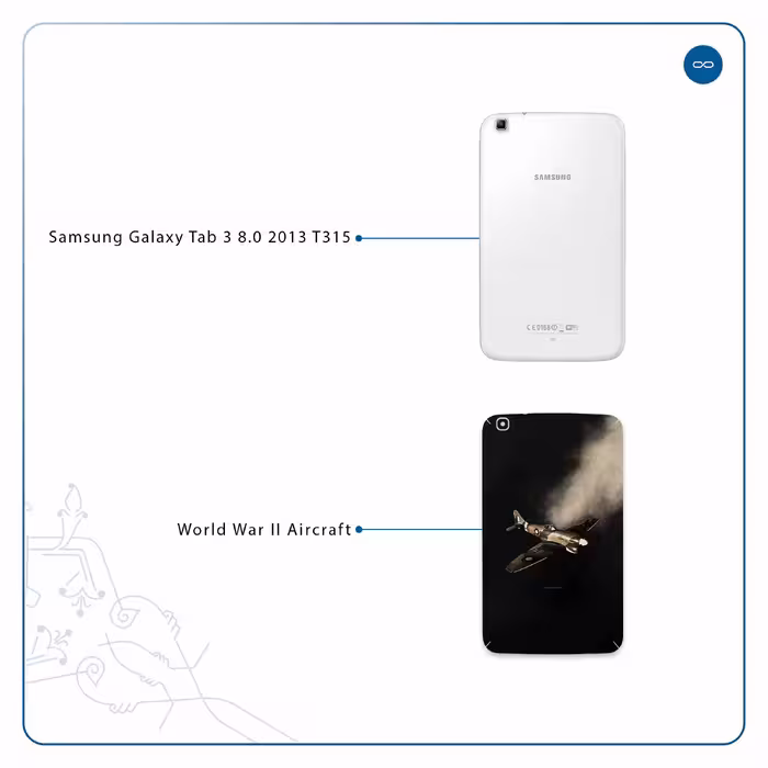 برچسب پوششی ماهوت مدل World War II Aircraft مناسب برای تبلت سامسونگ Galaxy Tab 3 8.0 2013 T315