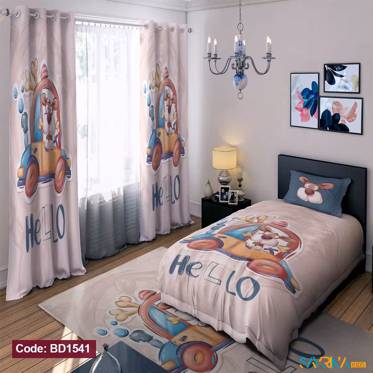ست اتاق خواب پسرانه طرح ماشین کد BD1541