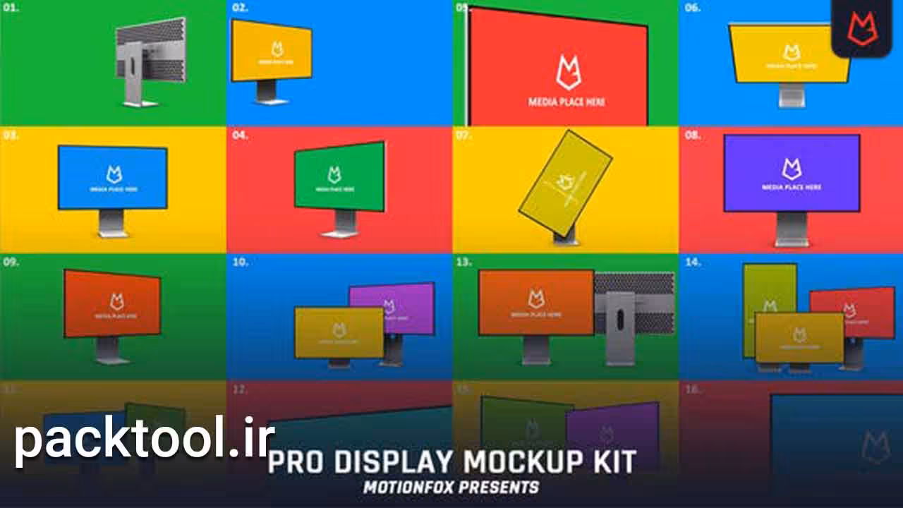 دانلود پروژه آماده کیت موکاپ صفحه نمایش حرفه ای در افتر افکت - دستگاه کاملا جدید Pro Display Mockup Kit - Brand New Device - پک تول